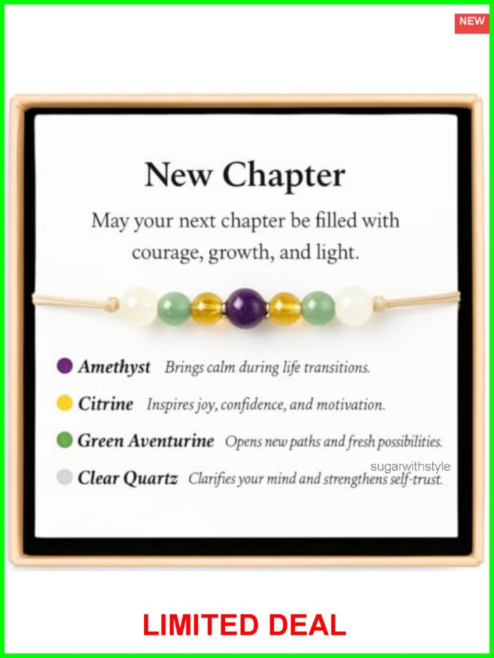 Crystal Stretch Bracelet Amethyst Citrine Gift